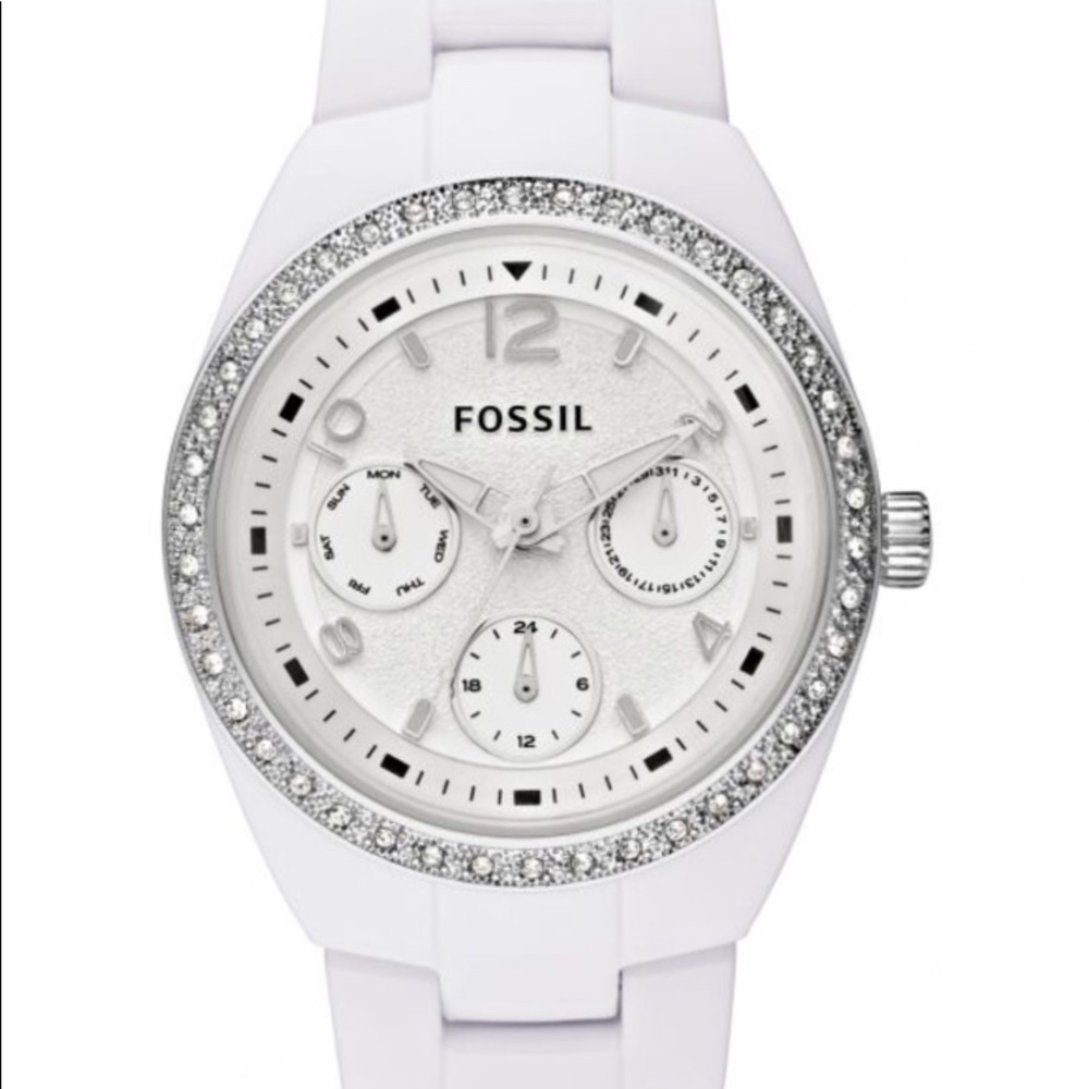 Fossil Berkley CE1042 White Pearl Ceramic Watch